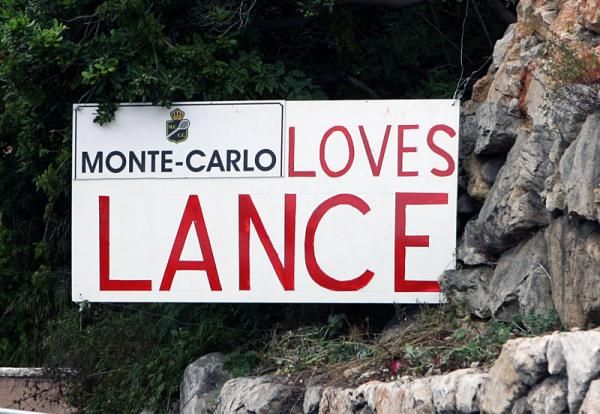 Lance Armstrong fans made their presence known in Monaco.