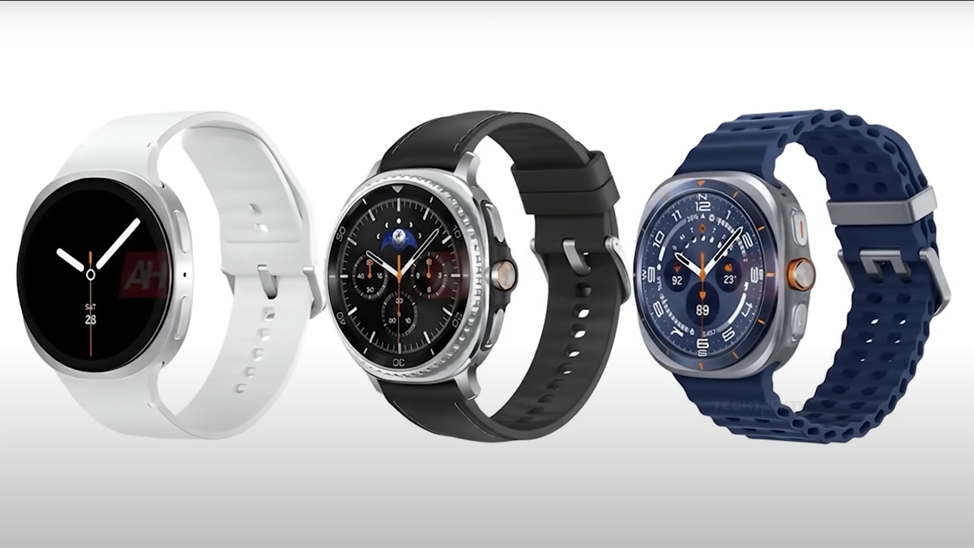 Renders of the upcoming Galaxy Watch 8 range