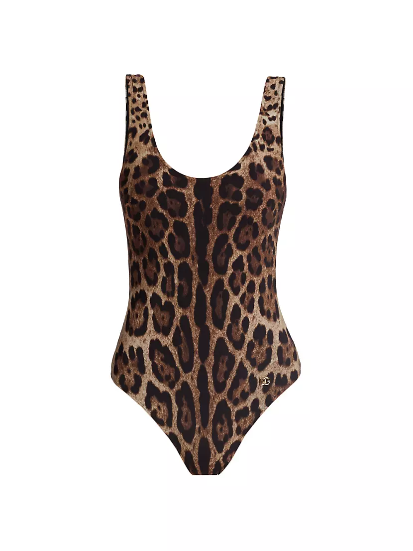 Olympic Leopard-Print One-Piece Swimsuit