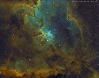 This wide view of the Heart Nebula's cloudy core was captured by astrophotographer Jaspal Chadha of London over four nights in December 2014 and January 2015.