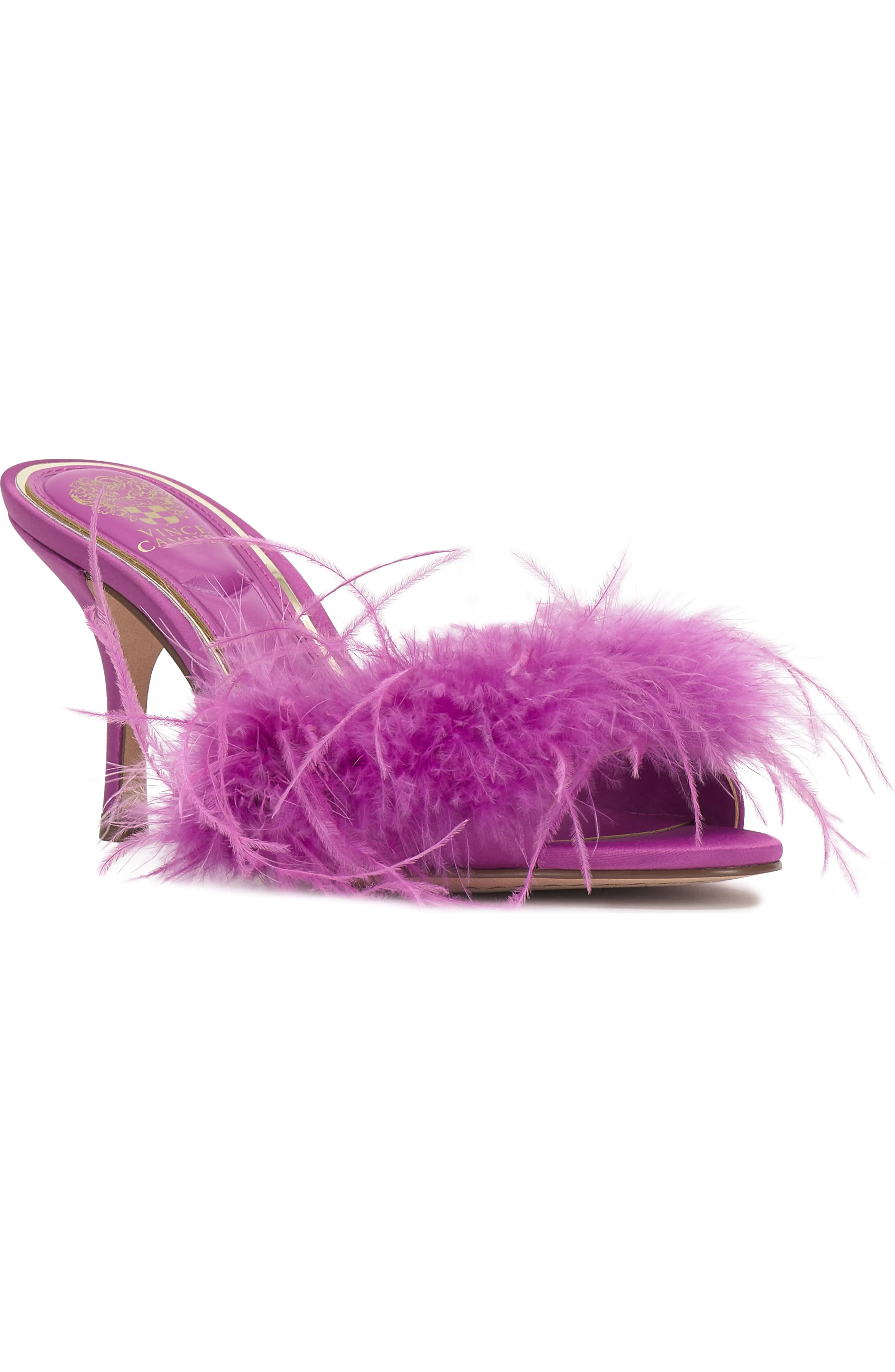 Vince Camuto, Paelly Faux Feather Slide Sandal