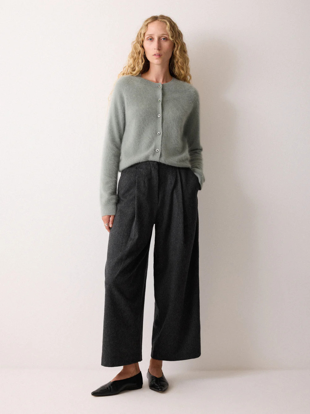 Whistles grey pleat trousers
