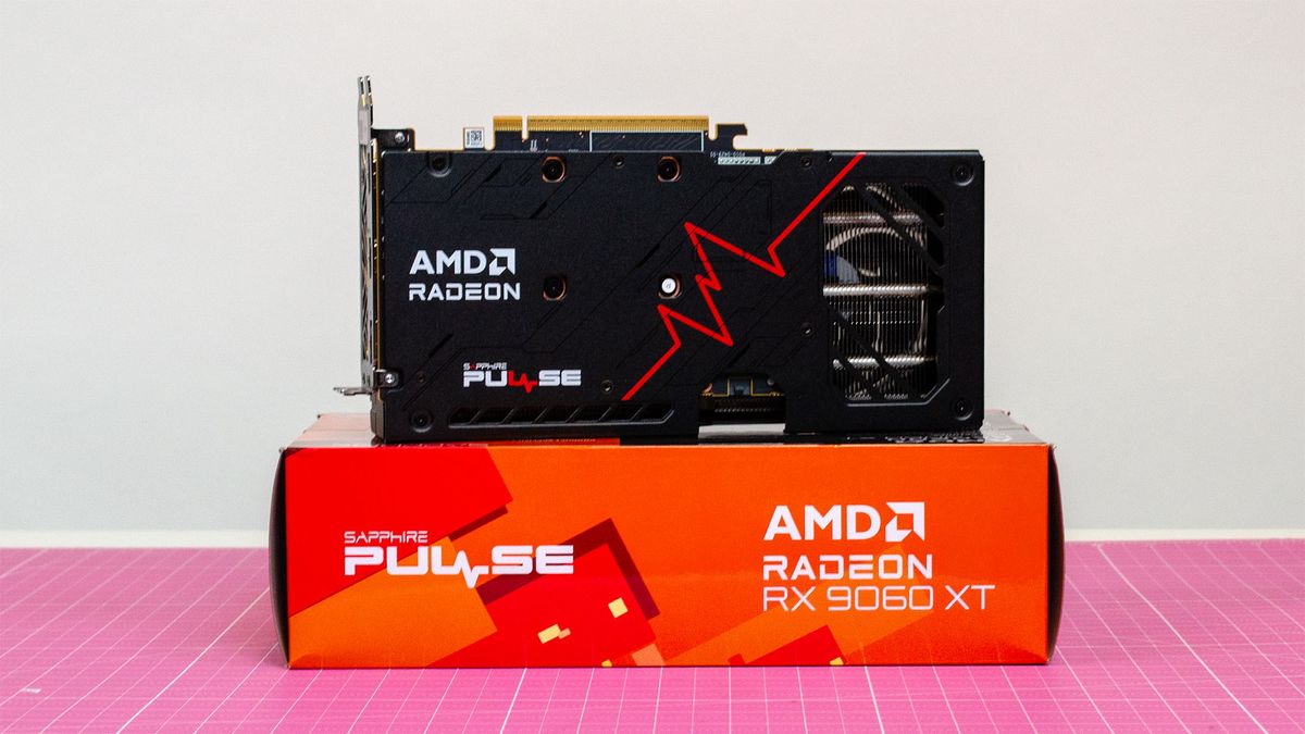 The backplate of an AMD Radeon RX 9060 XT from Sapphire