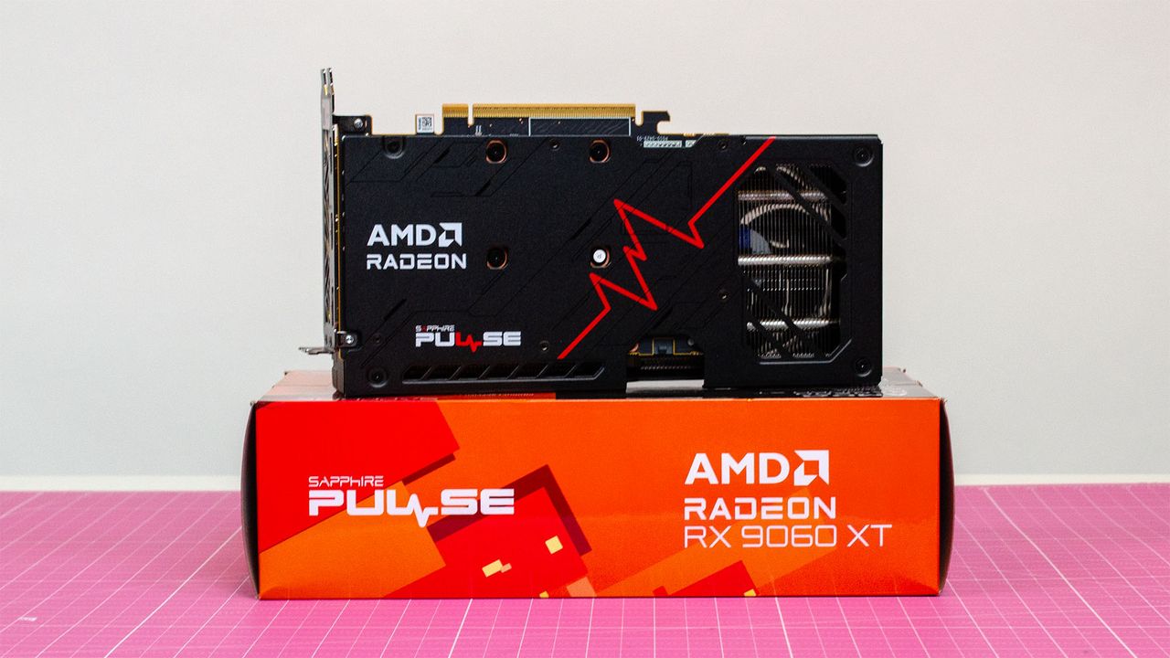 The backplate of an AMD Radeon RX 9060 XT from Sapphire