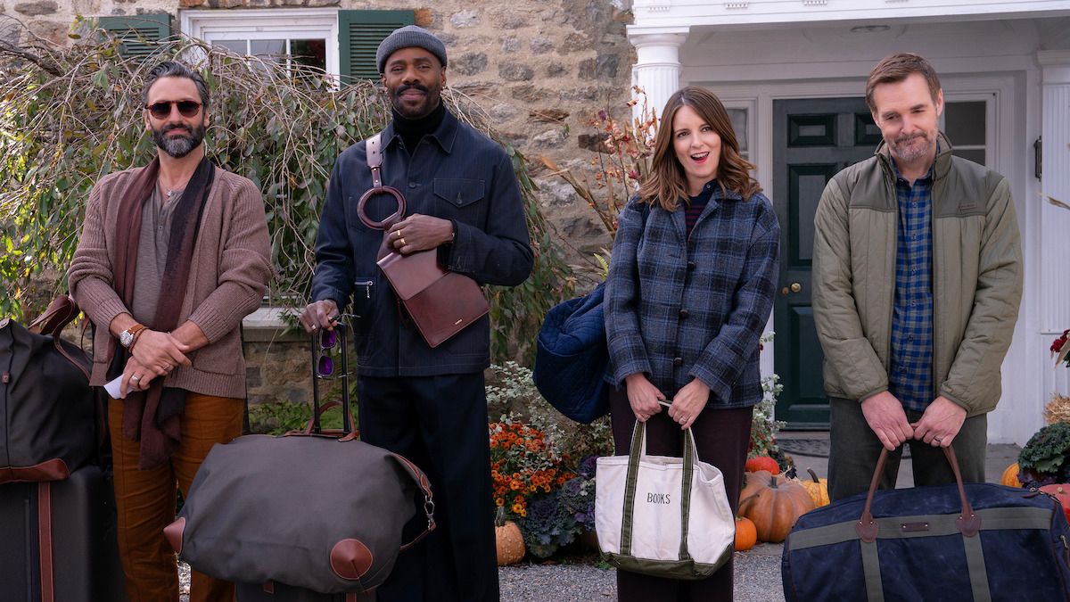 L-R: Claude (Marco Calvani), Danny (Colman Domingo), Kate (Tina Fey) and Jack (Will Forte) have their bags packed for Netflix&#039;s &quot;The Four Seasons&quot;