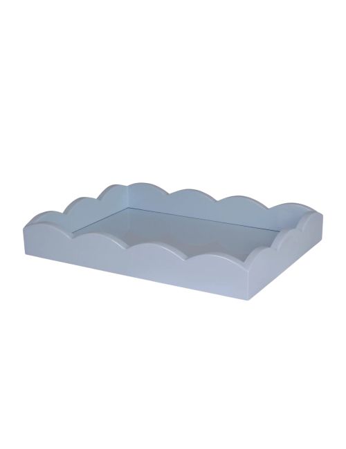 Small Pale Denim Scalloped Edge Tray