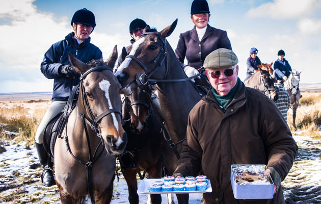 Exmoor Foxhounds meet at Alderman's Barrow, Exmoor, Devon, UK on 2nd March 2015 02 03 2015