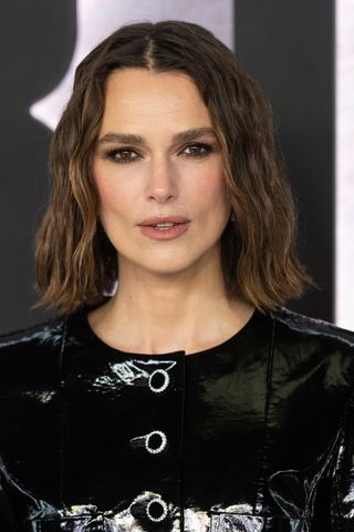 Keira Knightley is pictured with a wavy bob at the "Black Doves" Season One World Premiere at the BFI Southbank on December 03, 2024 in London, England.