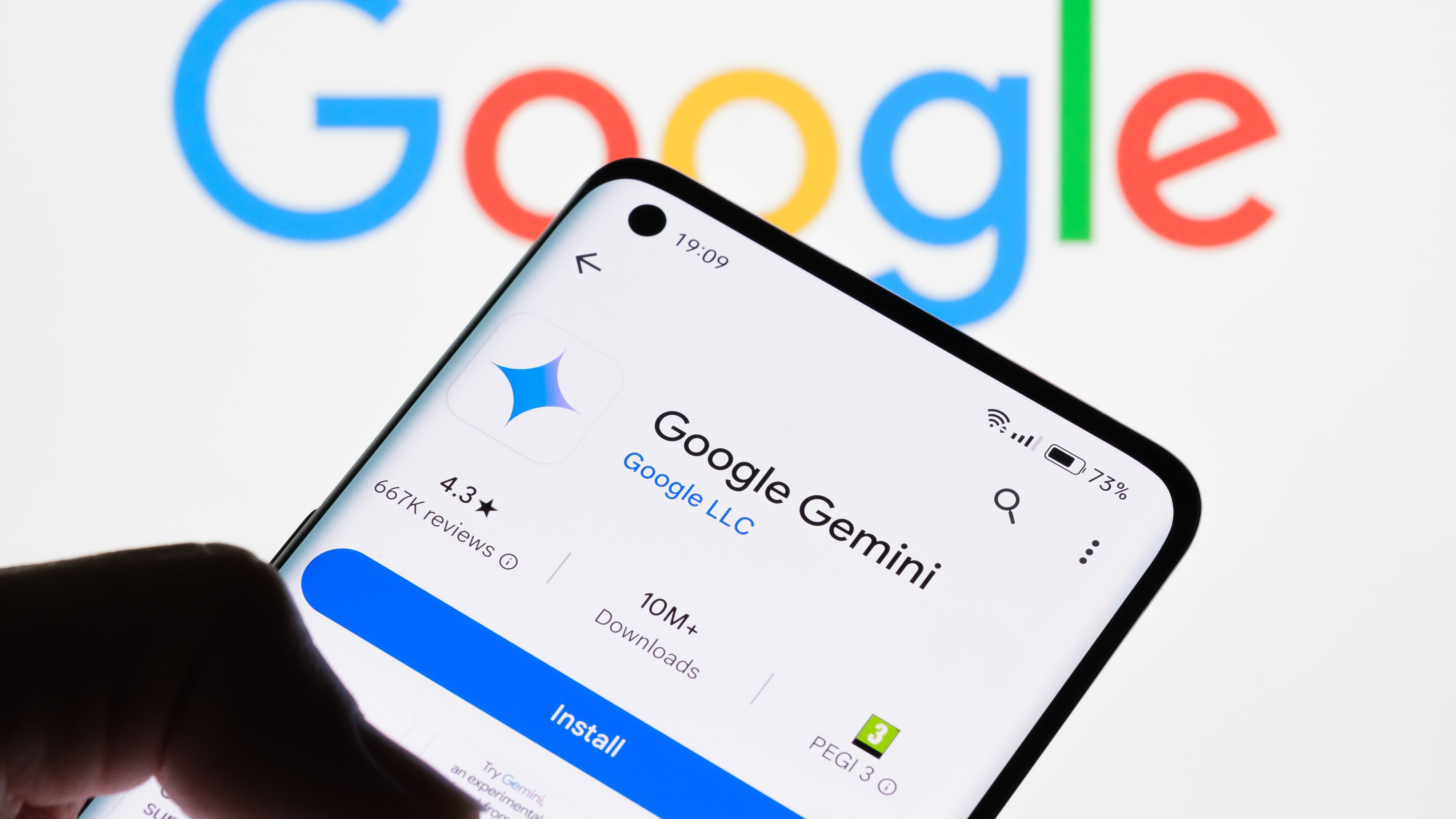 Google Gemini app on a smartphone.