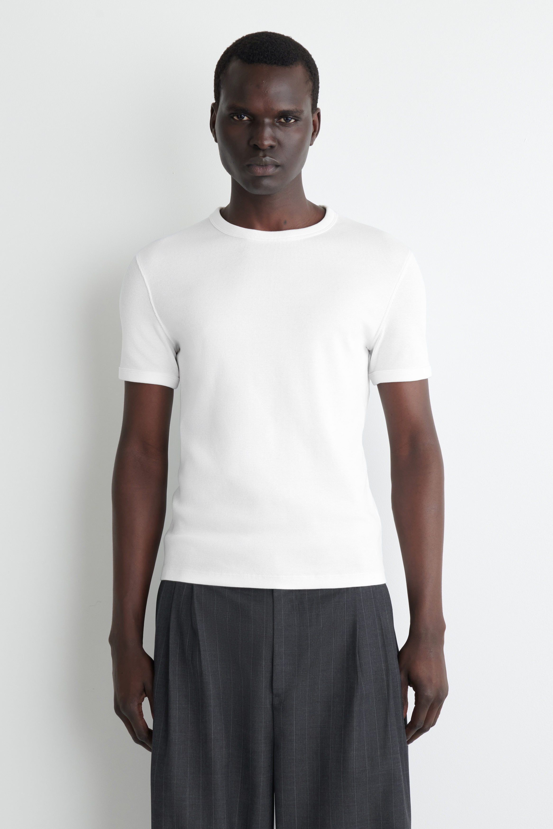 Slim Ribbed Cotton T-Shirt