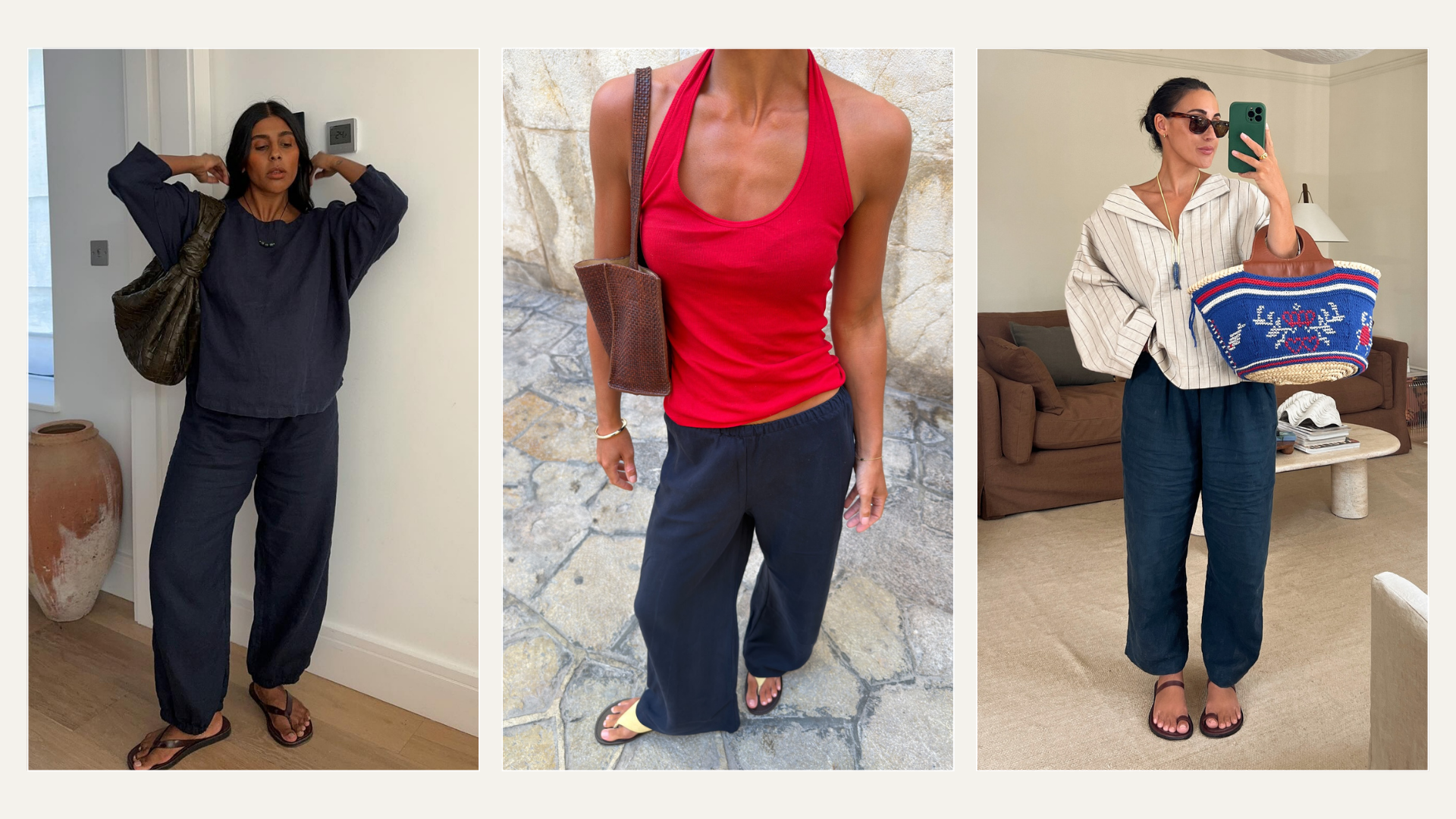 Navy linen trousers