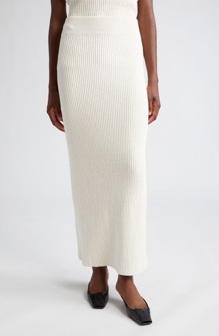 Bouclé Rib Maxi Sweater Skirt