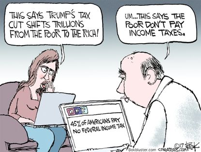 Political Cartoon U.S Trump tax plan poor income tax