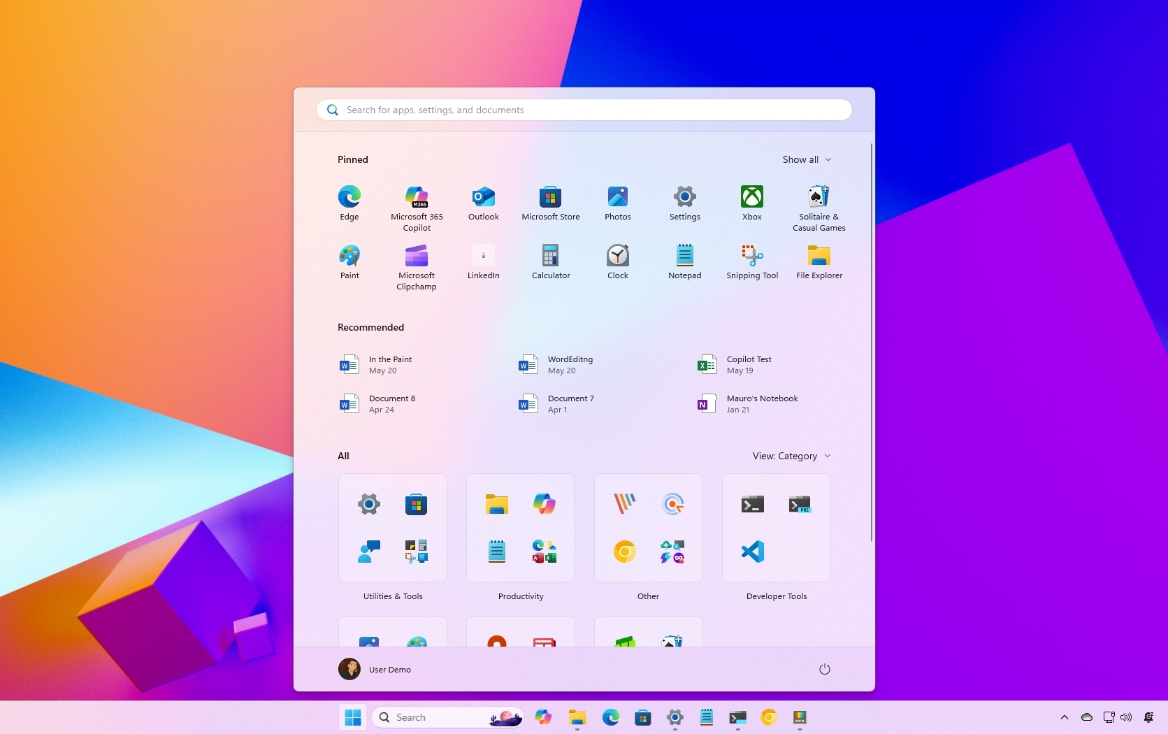 Windows 11 new Start menu (preview)