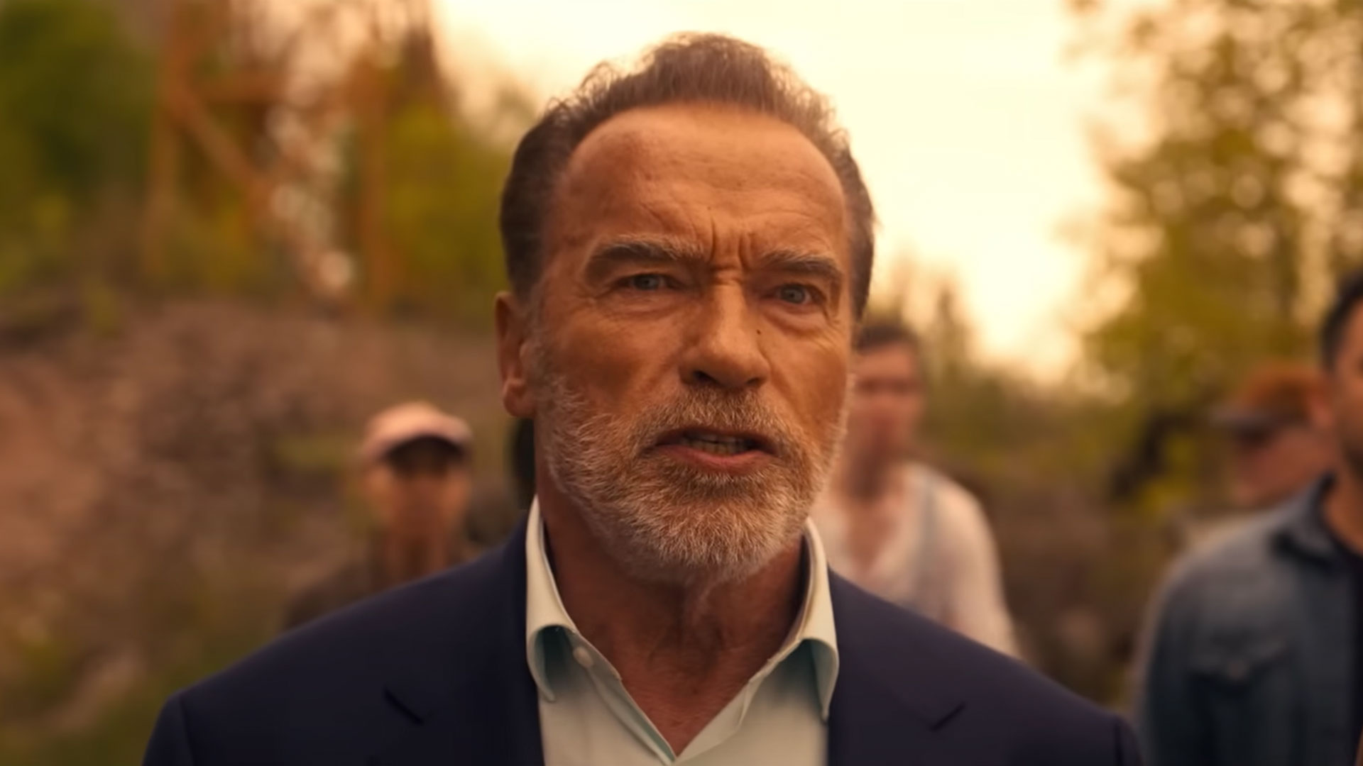 Ein Standbild von Arnold Schwarzenegger aus dem Trailer zu FUBAR