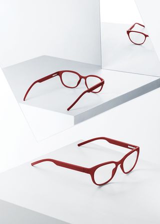 Red framed glasses