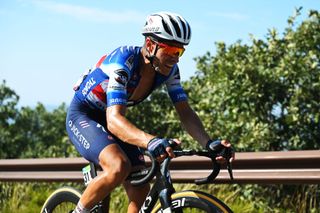 PICO VILLUERCAS SPAIN AUGUST 20 Mikel Landa of Spain and Team TRex Quick Step competes during the La Vuelta 79th Tour of Spain 2024 Stage 4 a 1705km stage from Plasencia to Pico Villuercas 1544m UCIWT on August 20 2024 in Pico Villuercas Spain Photo by Tim de WaeleGetty Images