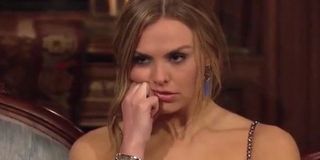 Bachelorette Hannah looks annoyed ABC