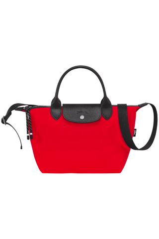 Red Color Trend 2023 | Longchamp Small Le Pliage Energy Recycled Canvas Crossbody Bag