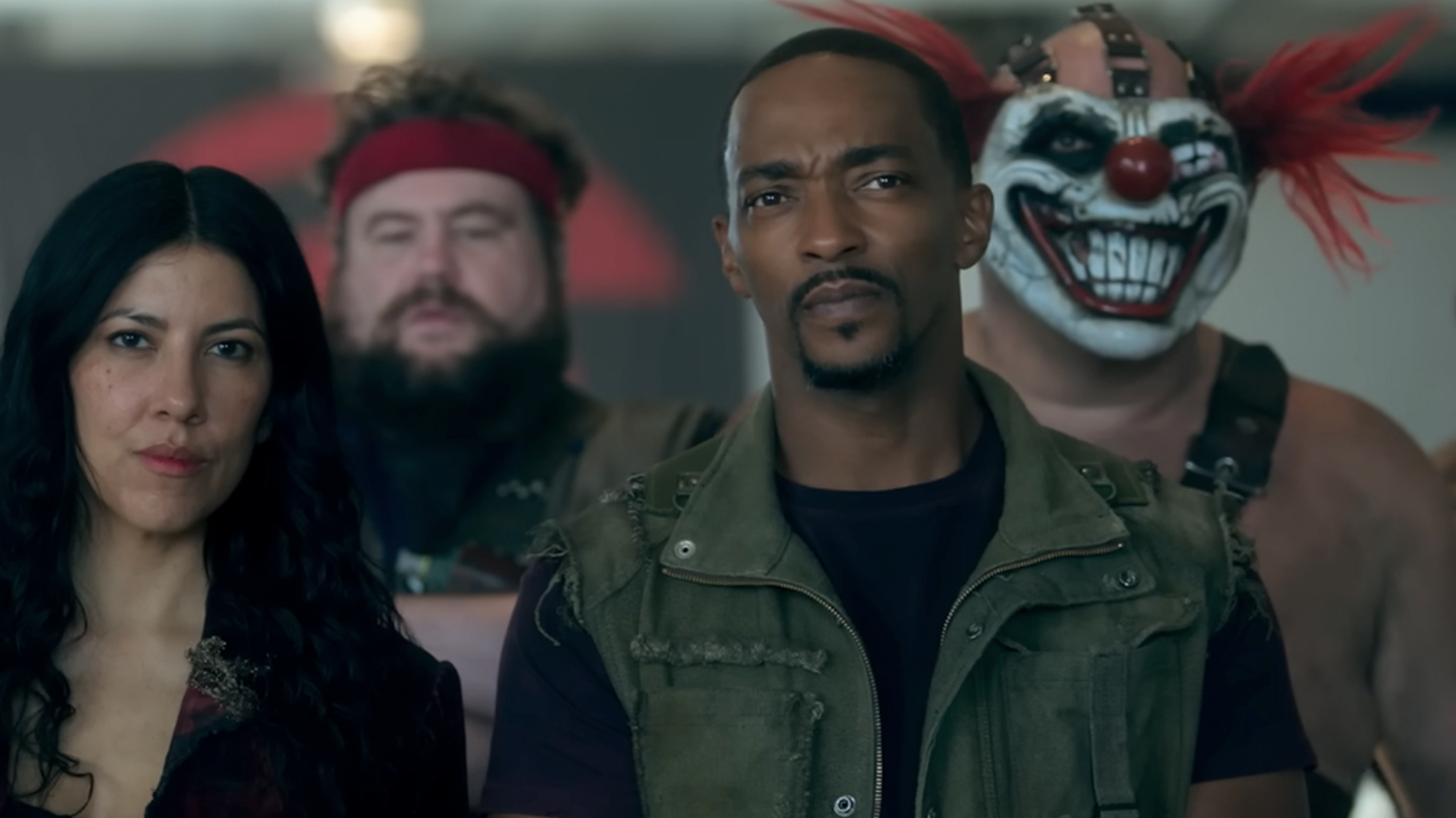 Anthony Mackie and other cast members in Twisted Metal Season 2