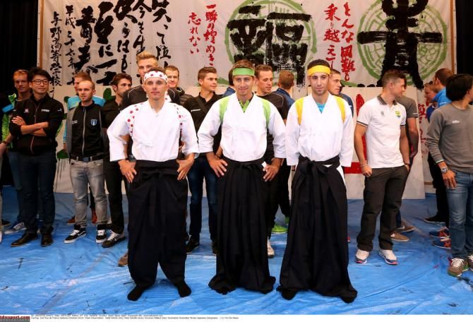 Rafal Majka, Peter Sagan and Vincenzo Nibali arrive in Japan