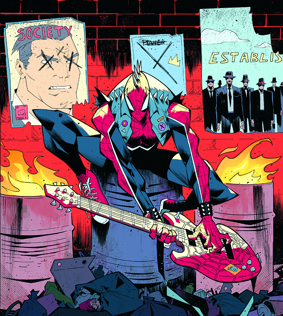 Ilustración de Spider-Punk Marvel Snapcard Trabajo en progreso