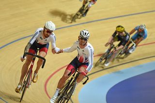 Mark Cavendish and Bradley Wiggins at the Revolution Series in Derby (Andy Jones)