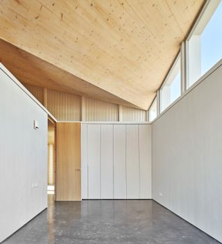 spanish house minimalist interior with clerestory windows