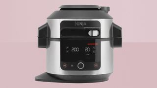 Ninja Foodi SmartLid Multi-Cooker on pink background