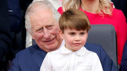 close up of Prince Louis with Prince Charles at the Platinum Jubilee