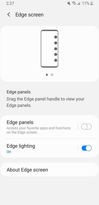One UI Edge screen settings