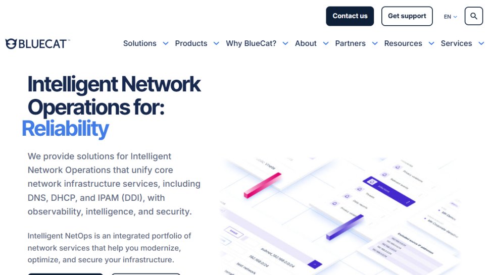 BlueCat website screenshot (July 2025).