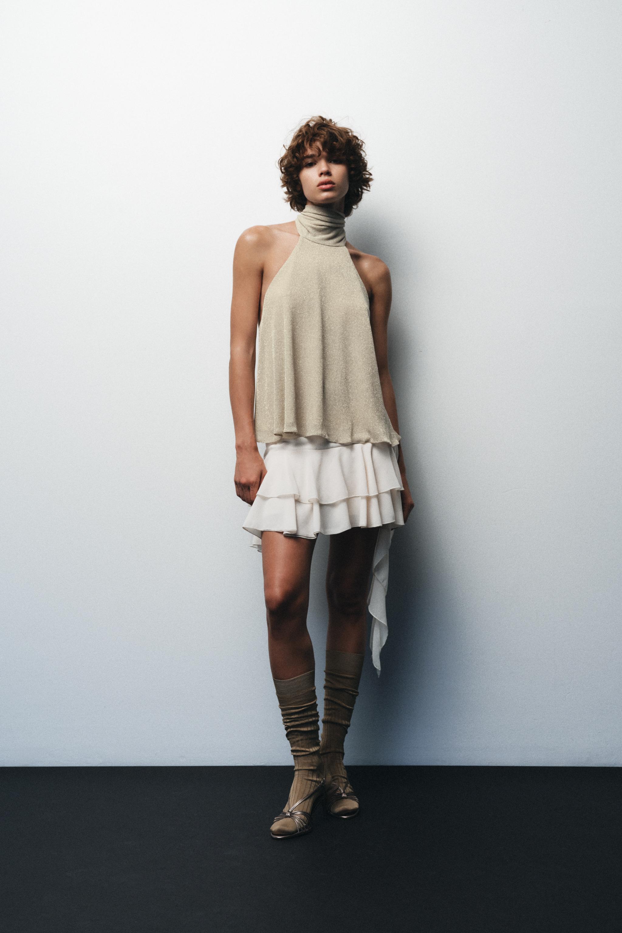 Metallic Thread Halter Top