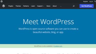 Website screenshot for Wordpress