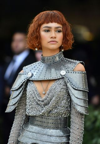 Zendaya arrives for the 2018 Met Gala on May 7, 2018, at the Metropolitan Museum of Art in New York. - The Gala raises money for the Metropolitan Museum of Arts Costume Institute. The Gala's 2018 theme is Heavenly Bodies: Fashion and the Catholic Imagination.