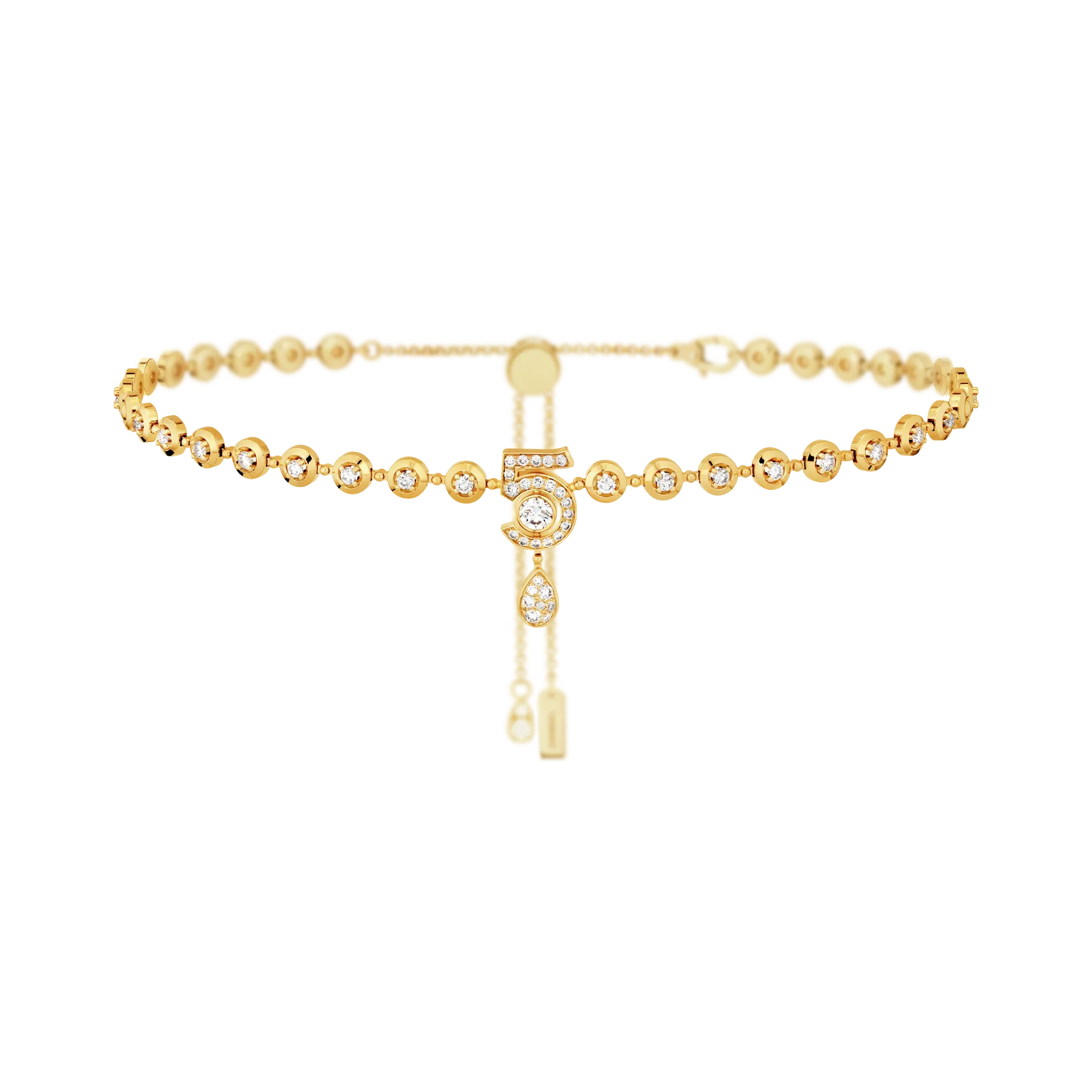Chanel, Eternal N°5 Diamond Line Necklace in 18K Yellow Gold