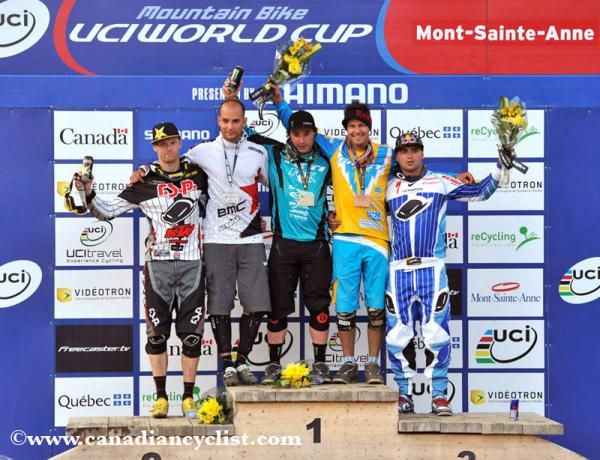 Men's four cross podium