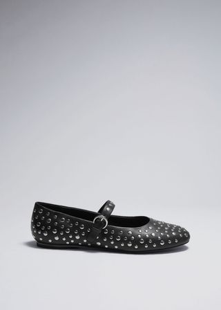 Studded Leather Ballet Flats