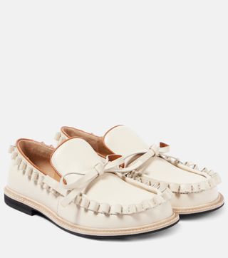 Ruffled Leather Moccasins