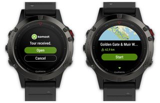 Komoot's Send to Device feature allows Garmin smartwatch users to access Tours with the tap of a button