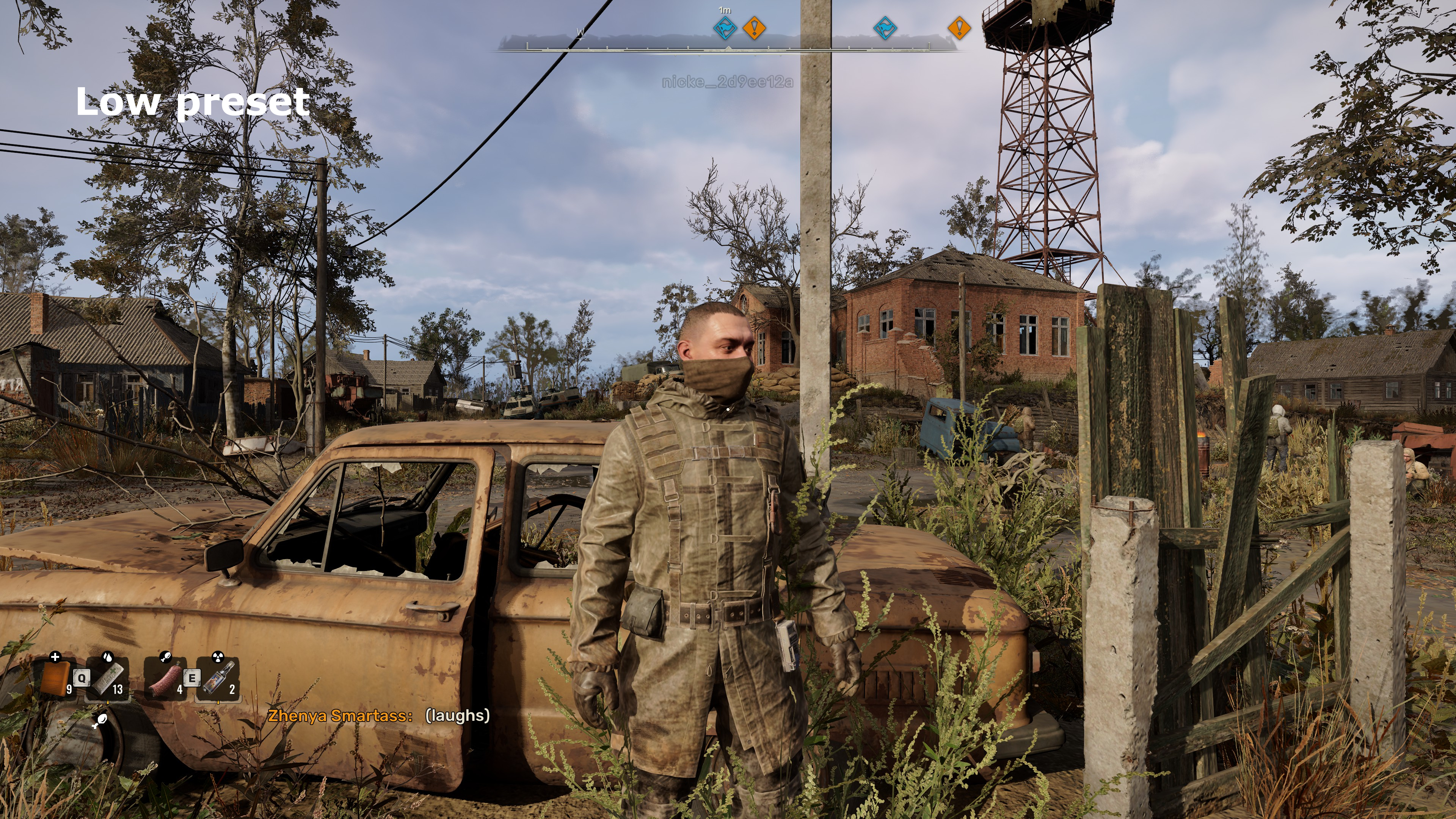 A screenshot from S.T.A.L.K.E.R. 2: Heart of Chornobyl using the Low quality preset