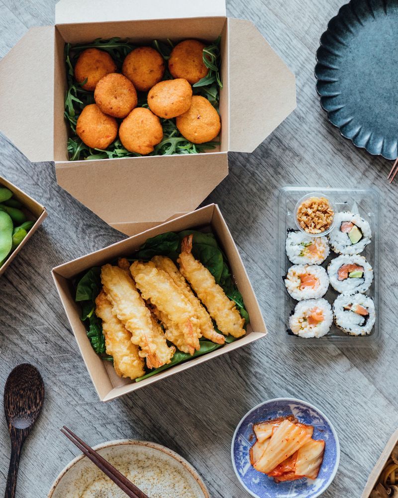 Assorted Japanese takeaway food