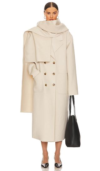 Oversized Coat With Detachable Scarf