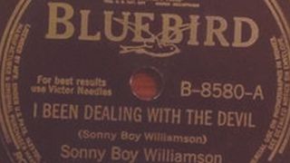 The record label of the vinyl single I Been Dealing With The Devil but Sonny Boy Williamson.