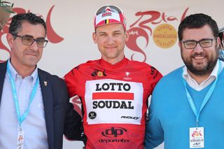 Tim Wellens in the final leader's jersey at Ruta del Sol.