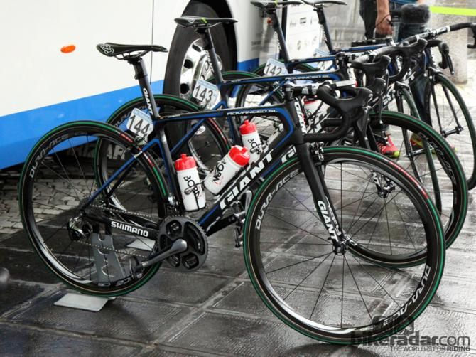 John Degenkolb's (Giant-Shimano) Giant Defy Advanced SL just before the start of Ronde van Vlaanderen