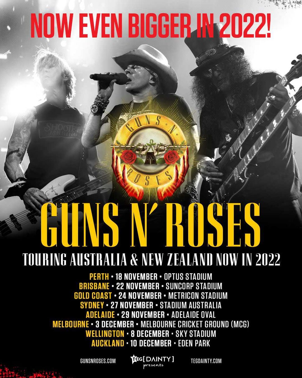 Guns N' Roses postpone Australia and New Zealand tour dates for 12