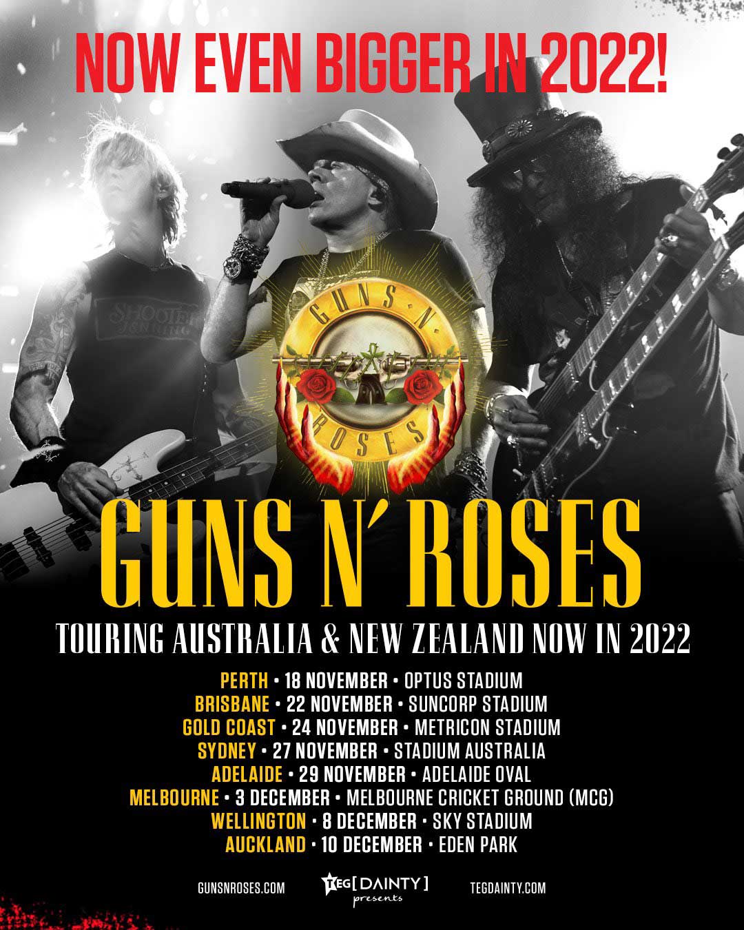 Guns N' Roses postpone Australia and New Zealand tour dates for 12 months Louder