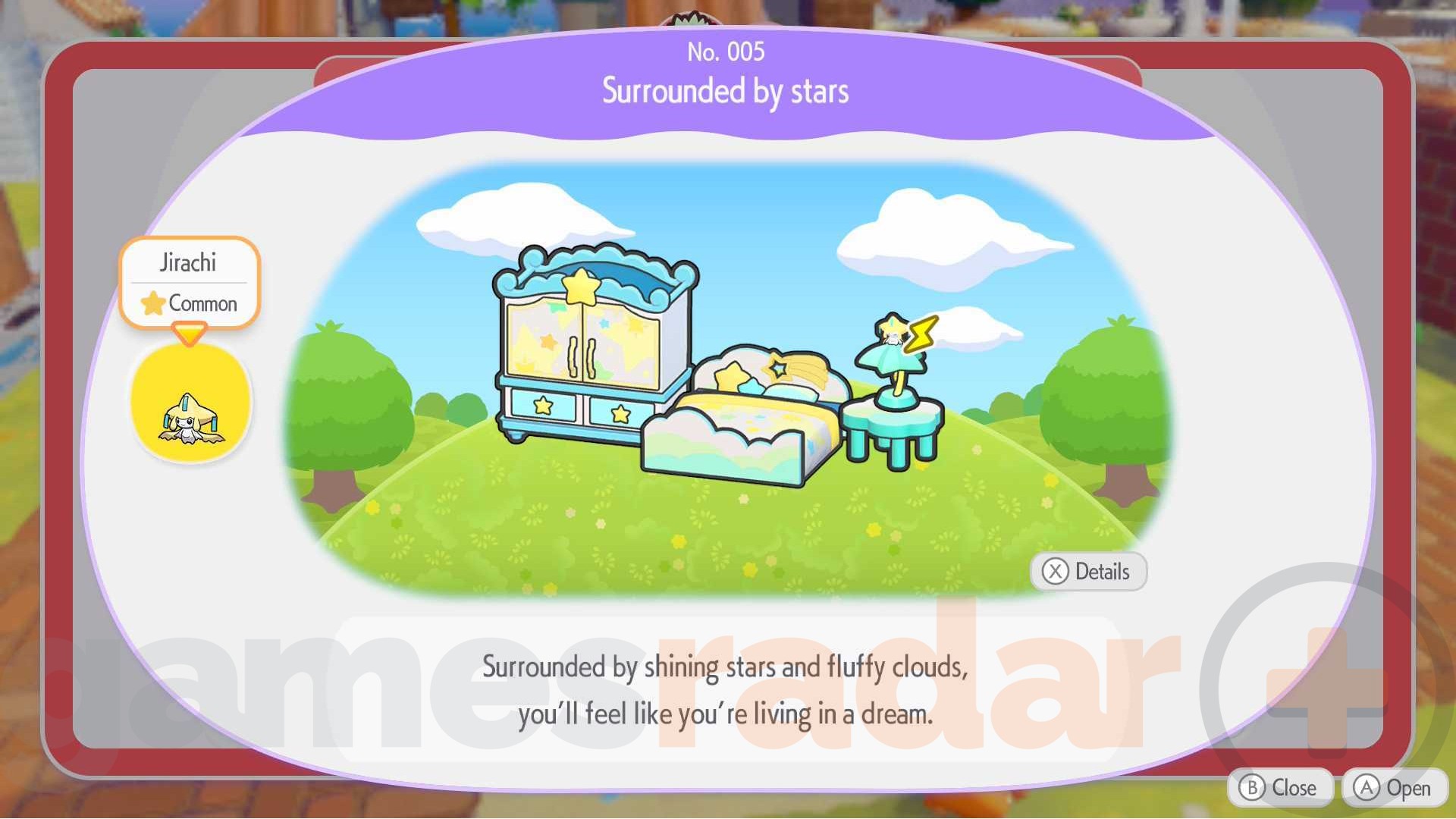 The Pokopia Jirachi habitat, available during a Limited Time event.