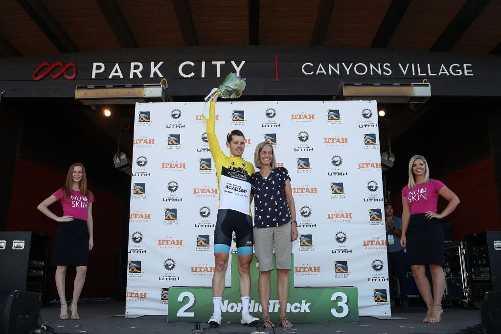 Ben Hermans in yellow after stage 5 at the Tour of Utah